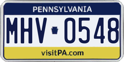 PA license plate MHV0548
