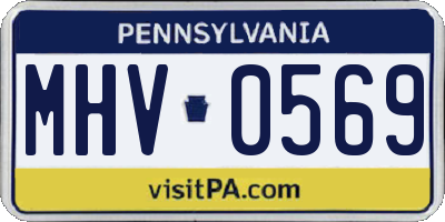 PA license plate MHV0569