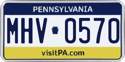 PA license plate MHV0570