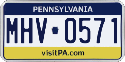 PA license plate MHV0571