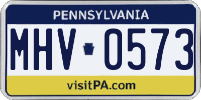 PA license plate MHV0573