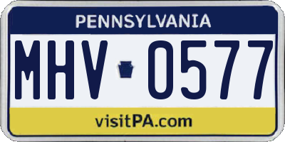 PA license plate MHV0577