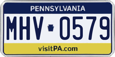 PA license plate MHV0579