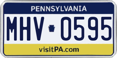 PA license plate MHV0595