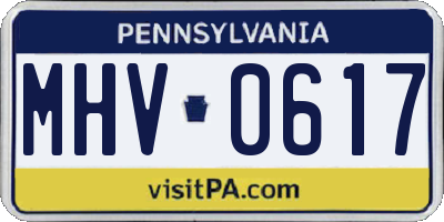 PA license plate MHV0617