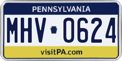 PA license plate MHV0624