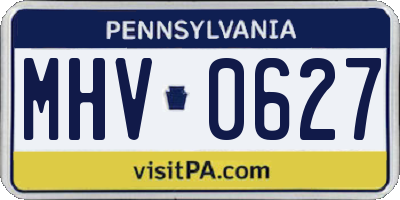 PA license plate MHV0627