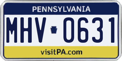PA license plate MHV0631