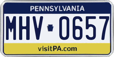 PA license plate MHV0657