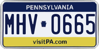PA license plate MHV0665