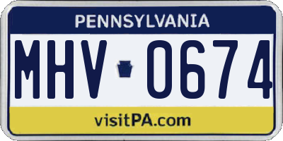 PA license plate MHV0674