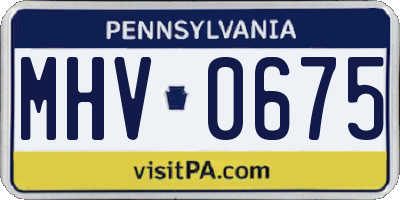 PA license plate MHV0675