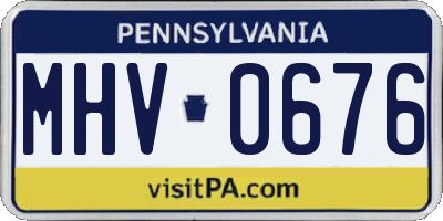 PA license plate MHV0676