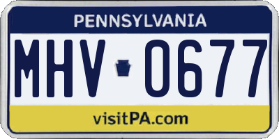 PA license plate MHV0677
