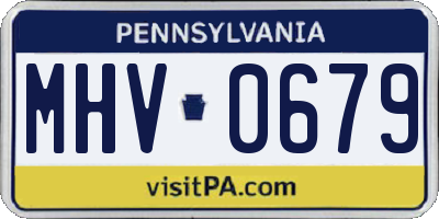 PA license plate MHV0679