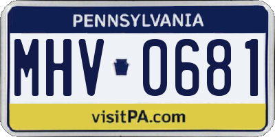 PA license plate MHV0681
