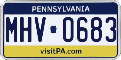 PA license plate MHV0683