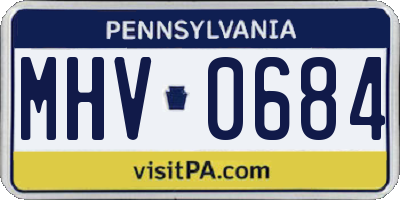 PA license plate MHV0684
