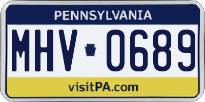 PA license plate MHV0689