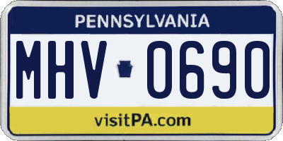 PA license plate MHV0690