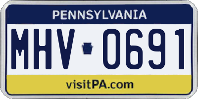 PA license plate MHV0691