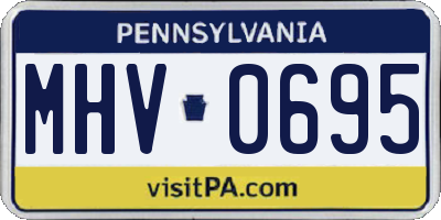 PA license plate MHV0695