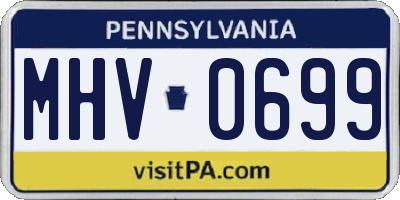 PA license plate MHV0699