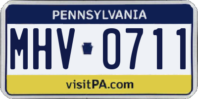 PA license plate MHV0711