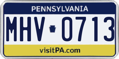 PA license plate MHV0713