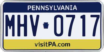PA license plate MHV0717