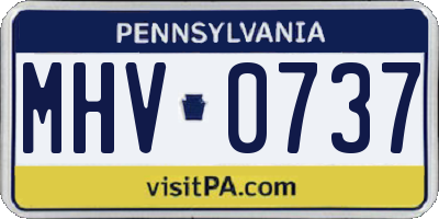 PA license plate MHV0737