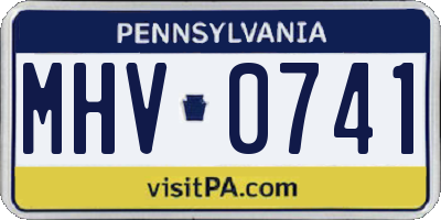 PA license plate MHV0741
