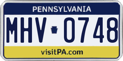 PA license plate MHV0748