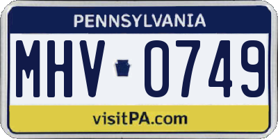 PA license plate MHV0749
