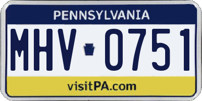 PA license plate MHV0751