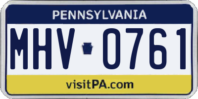 PA license plate MHV0761