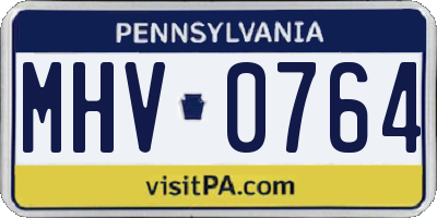 PA license plate MHV0764