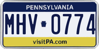 PA license plate MHV0774