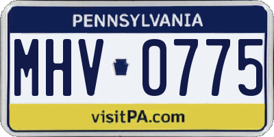 PA license plate MHV0775