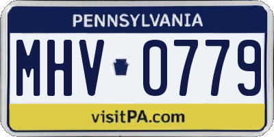 PA license plate MHV0779