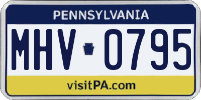 PA license plate MHV0795