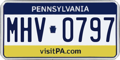 PA license plate MHV0797