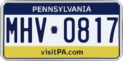 PA license plate MHV0817