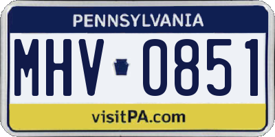 PA license plate MHV0851