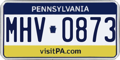 PA license plate MHV0873