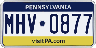 PA license plate MHV0877