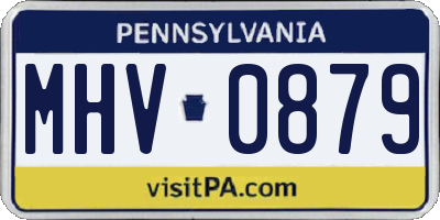 PA license plate MHV0879