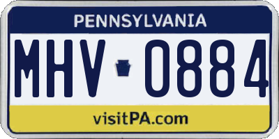 PA license plate MHV0884