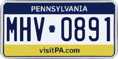 PA license plate MHV0891