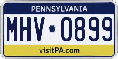 PA license plate MHV0899